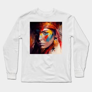 Powerful American Native Woman #4 Long Sleeve T-Shirt